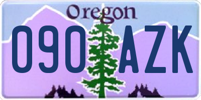 OR license plate 090AZK