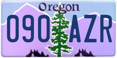 OR license plate 090AZR