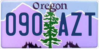 OR license plate 090AZT