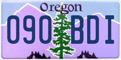 OR license plate 090BDI