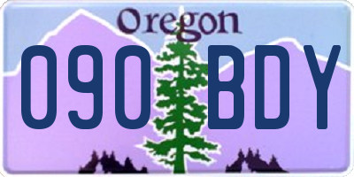 OR license plate 090BDY