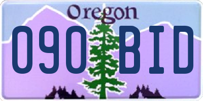 OR license plate 090BID