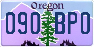 OR license plate 090BPO