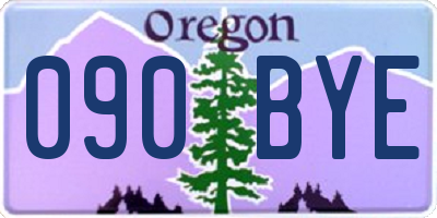 OR license plate 090BYE