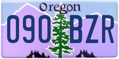 OR license plate 090BZR
