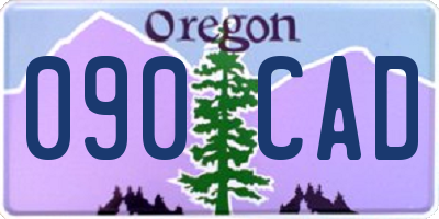 OR license plate 090CAD
