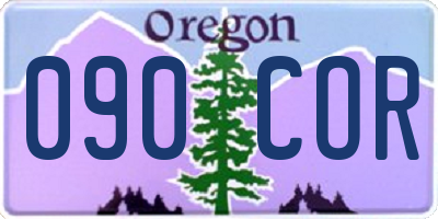 OR license plate 090COR