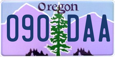 OR license plate 090DAA