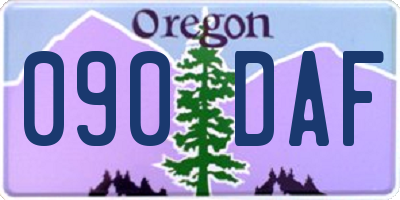 OR license plate 090DAF
