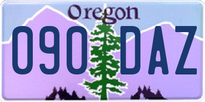 OR license plate 090DAZ