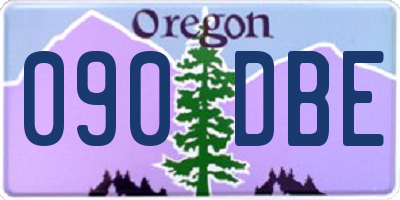 OR license plate 090DBE