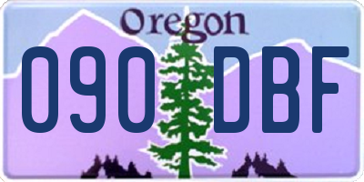 OR license plate 090DBF
