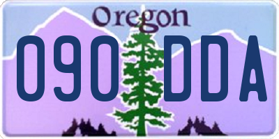 OR license plate 090DDA