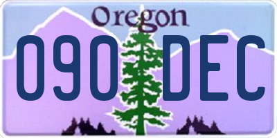 OR license plate 090DEC