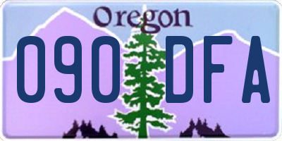 OR license plate 090DFA
