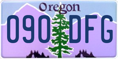 OR license plate 090DFG