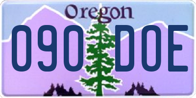 OR license plate 090DOE