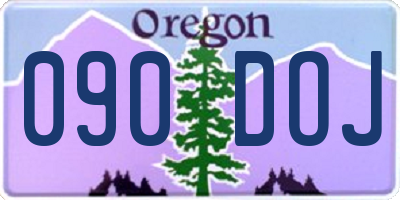 OR license plate 090DOJ