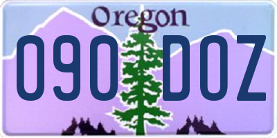 OR license plate 090DOZ