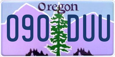 OR license plate 090DUU