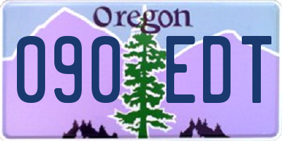 OR license plate 090EDT