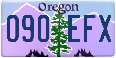 OR license plate 090EFX
