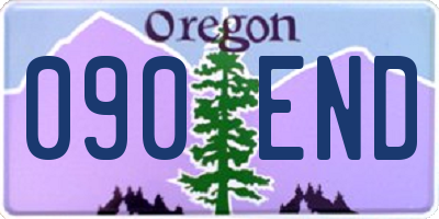 OR license plate 090END