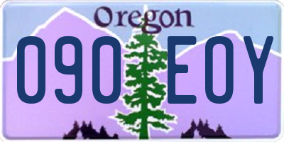 OR license plate 090EOY