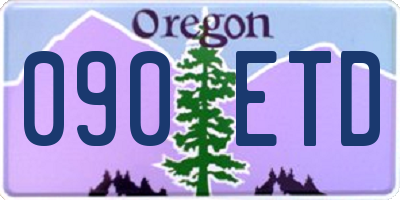 OR license plate 090ETD