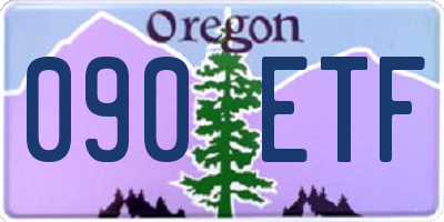 OR license plate 090ETF