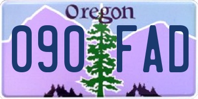 OR license plate 090FAD