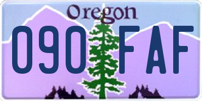 OR license plate 090FAF