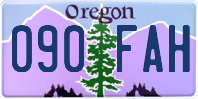 OR license plate 090FAH