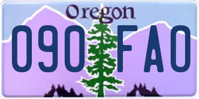 OR license plate 090FAO
