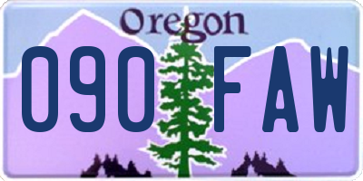 OR license plate 090FAW