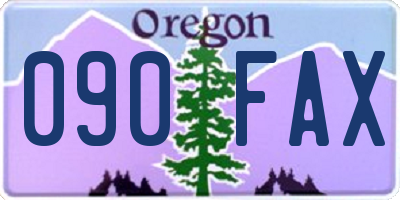 OR license plate 090FAX