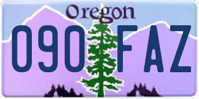 OR license plate 090FAZ