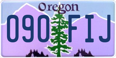 OR license plate 090FIJ