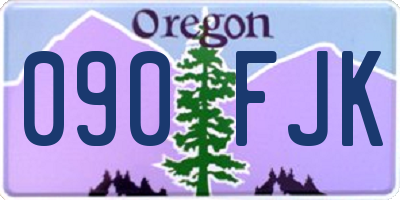 OR license plate 090FJK