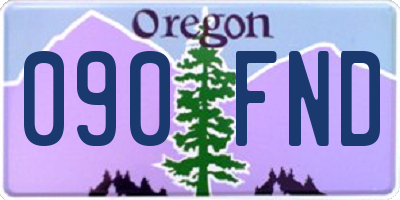 OR license plate 090FND