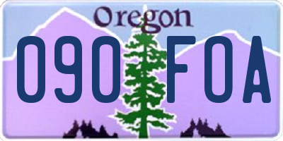 OR license plate 090FOA