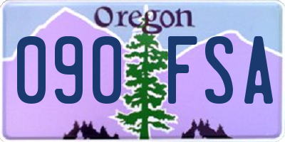 OR license plate 090FSA
