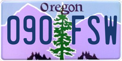 OR license plate 090FSW