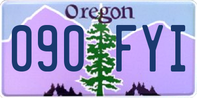 OR license plate 090FYI