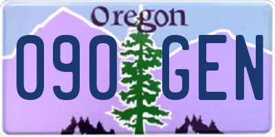OR license plate 090GEN