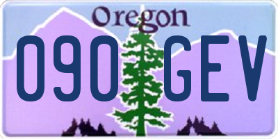 OR license plate 090GEV