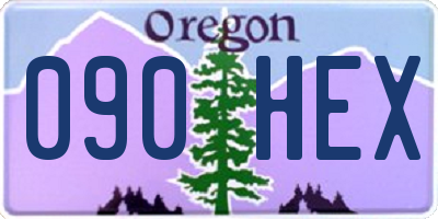 OR license plate 090HEX