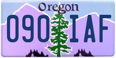 OR license plate 090IAF