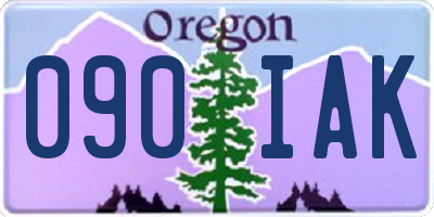 OR license plate 090IAK