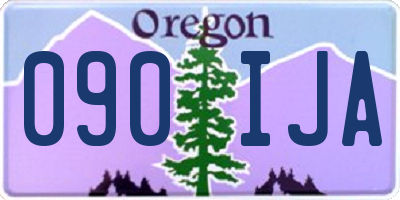 OR license plate 090IJA